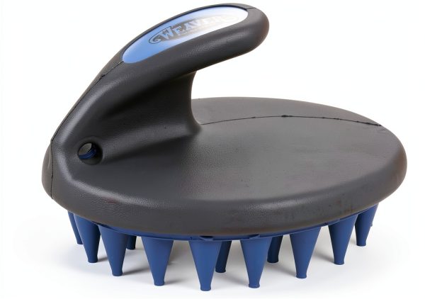 Weaver Leather Palm-Held Curry Comb French Blue/Gray 4" x 4½"-0